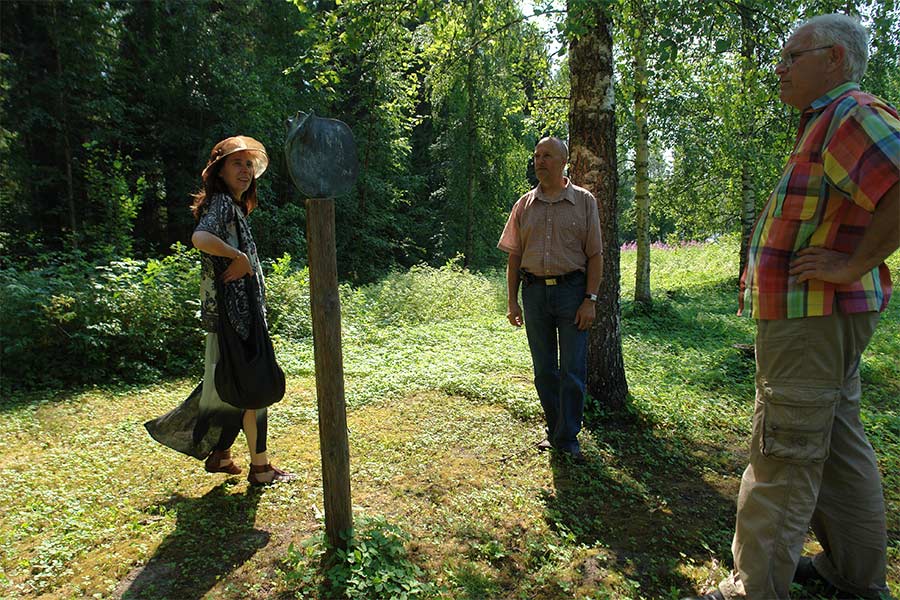 Visitors of the sculpture park.